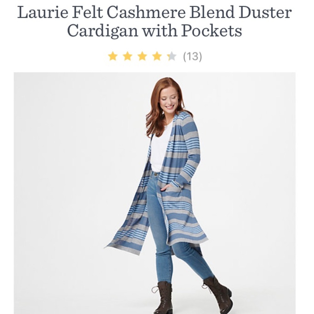 Cashmere Blend Duster Cardigan